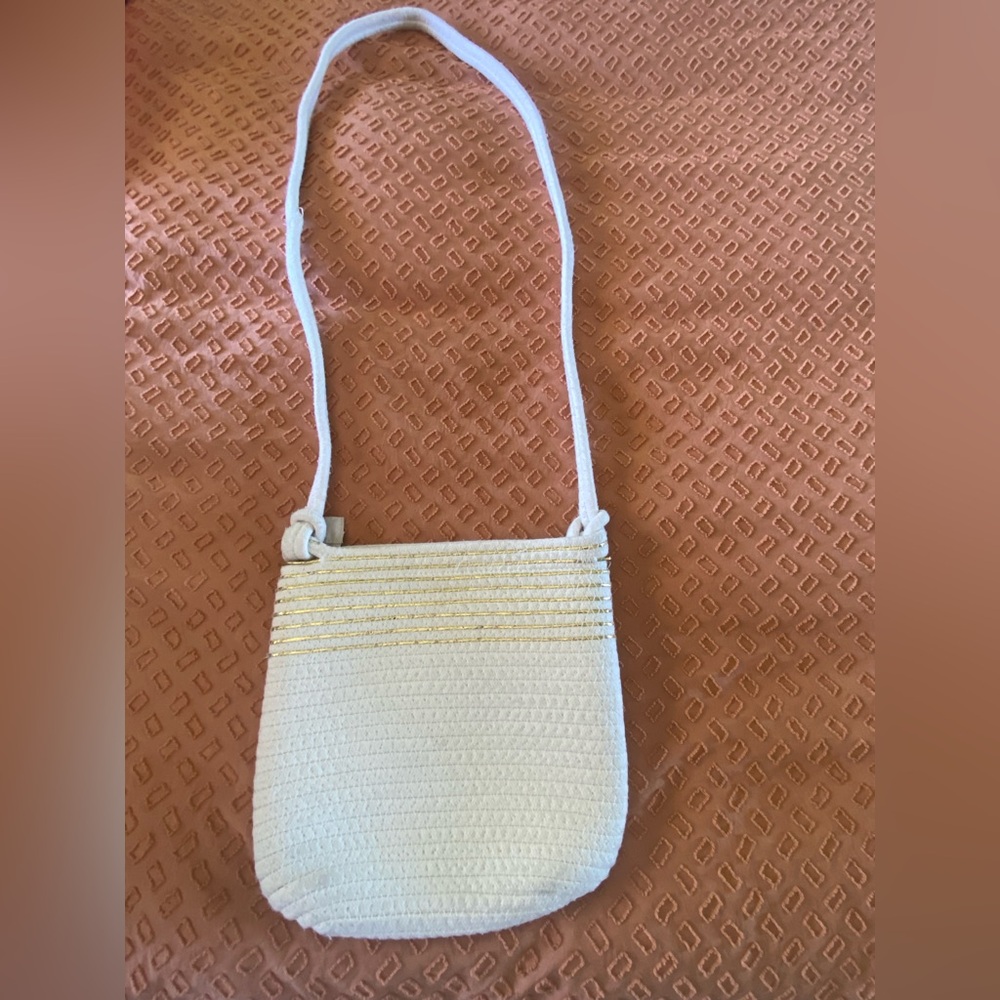Chic Cream and Gold Crossbody Bag